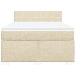 Box spring postel s matrací krémová 140x190 cm textil - obrázek 6