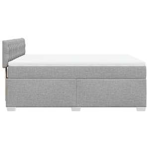 Box spring postel s matrací světle šedá 140 x 190 cm textil - obrázek 11