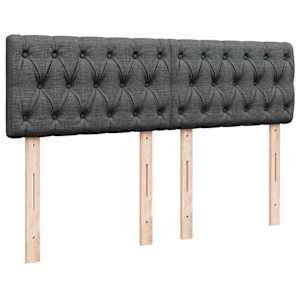 Box spring postel s matrací tmavě šedý 140 x 190 cm textil - obrázek 7