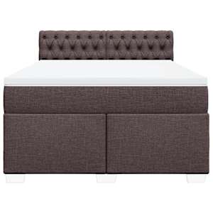 Box spring postel s matrací tmavě hnědá 140x190 cm textil - obrázek 6