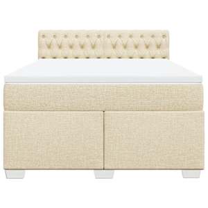 Box spring postel s matrací krémová 140x190 cm textil - obrázek 6