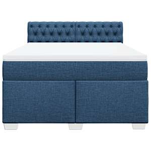 Box spring postel s matrací modrá 140x190 cm textil - obrázek 6