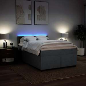 Box spring postel s matrací tmavě šedý 140 x 190 cm textil - obrázek 5
