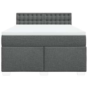 Box spring postel s matrací tmavě šedý 140 x 190 cm textil - obrázek 6