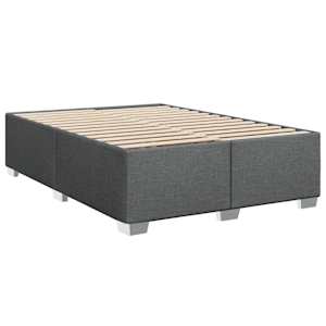 Box spring postel s matrací tmavě šedý 140 x 190 cm textil - obrázek 8