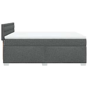 Box spring postel s matrací tmavě šedý 140 x 190 cm textil - obrázek 11