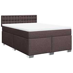 Box spring postel s matrací tmavě hnědá 140x190 cm textil - obrázek 3