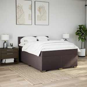 Box spring postel s matrací tmavě hnědá 140x190 cm textil - obrázek 4