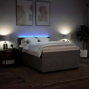 Box spring postel s matrací taupe 140x190 cm textil - obrázek 5