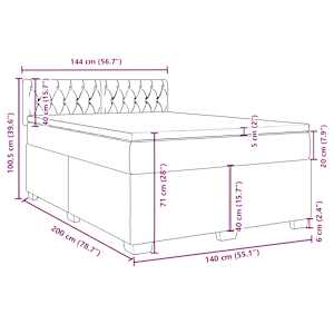 Box spring postel s matrací tmavě šedá 140x200 cm textil - obrázek 18