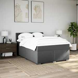 Box spring postel s matrací tmavě šedá 140x200 cm textil - obrázek 4