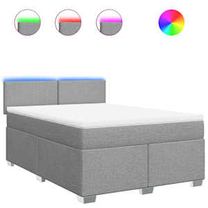 Box spring postel s matrací světle šedá 160 x 200 cm textil - obrázek 2