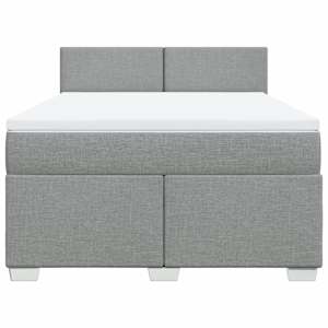 Box spring postel s matrací světle šedá 160 x 200 cm textil - obrázek 6