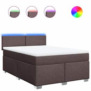 Box spring postel s matrací tmavě hnědá 160x200 cm textil - obrázek 2