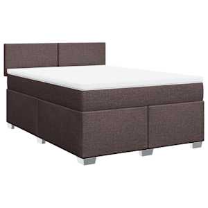 Box spring postel s matrací tmavě hnědá 160x200 cm textil - obrázek 3