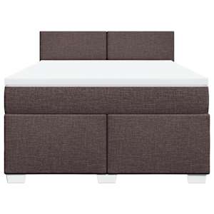 Box spring postel s matrací tmavě hnědá 160x200 cm textil - obrázek 6