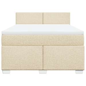 Box spring postel s matrací krémová 160x200 cm textil - obrázek 6