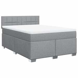 Box spring postel s matrací světle šedá 160 x 200 cm textil - obrázek 3