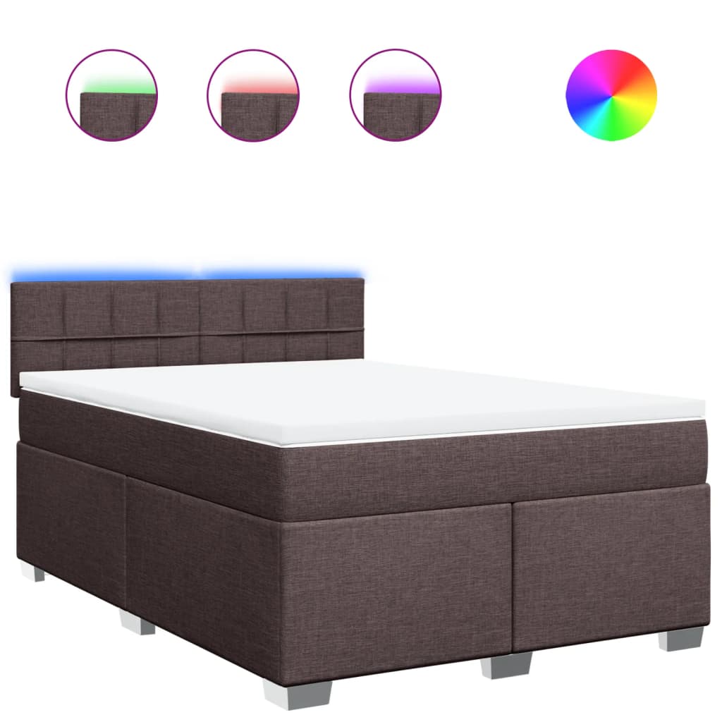 vidaXL Box spring postel s matrací tmavě hnědá 160x200 cm textil