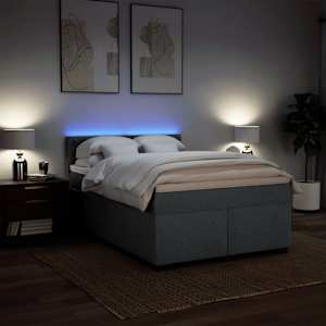 Box spring postel s matrací tmavě šedá 160x200 cm textil - obrázek 5