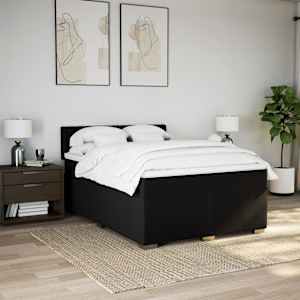 Box spring postel s matrací černá 160x200 cm textil - obrázek 4