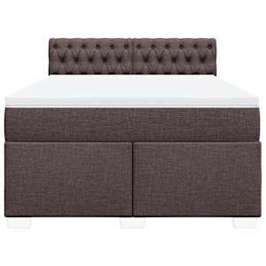 Box spring postel s matrací tmavě hnědá 160x200 cm textil - obrázek 6