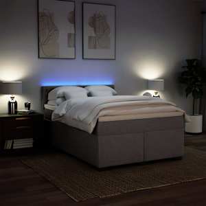 Box spring postel s matrací taupe 160x200 cm textil - obrázek 5