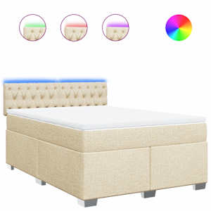 Box spring postel s matrací krémová 160x200 cm textil - obrázek 2