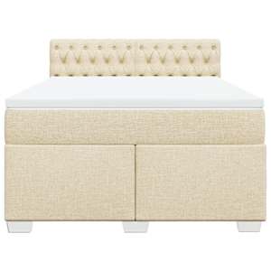 Box spring postel s matrací krémová 160x200 cm textil - obrázek 6