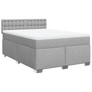 Box spring postel s matrací světle šedá 160 x 200 cm textil - obrázek 3