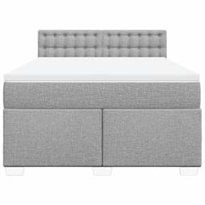 Box spring postel s matrací světle šedá 160 x 200 cm textil - obrázek 6