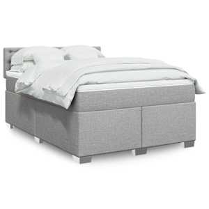 Box spring postel s matrací světle šedá 160 x 200 cm textil - obrázek 1