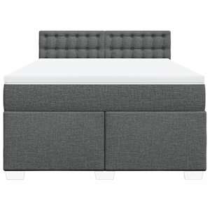 Box spring postel s matrací tmavě šedá 160x200 cm textil - obrázek 6