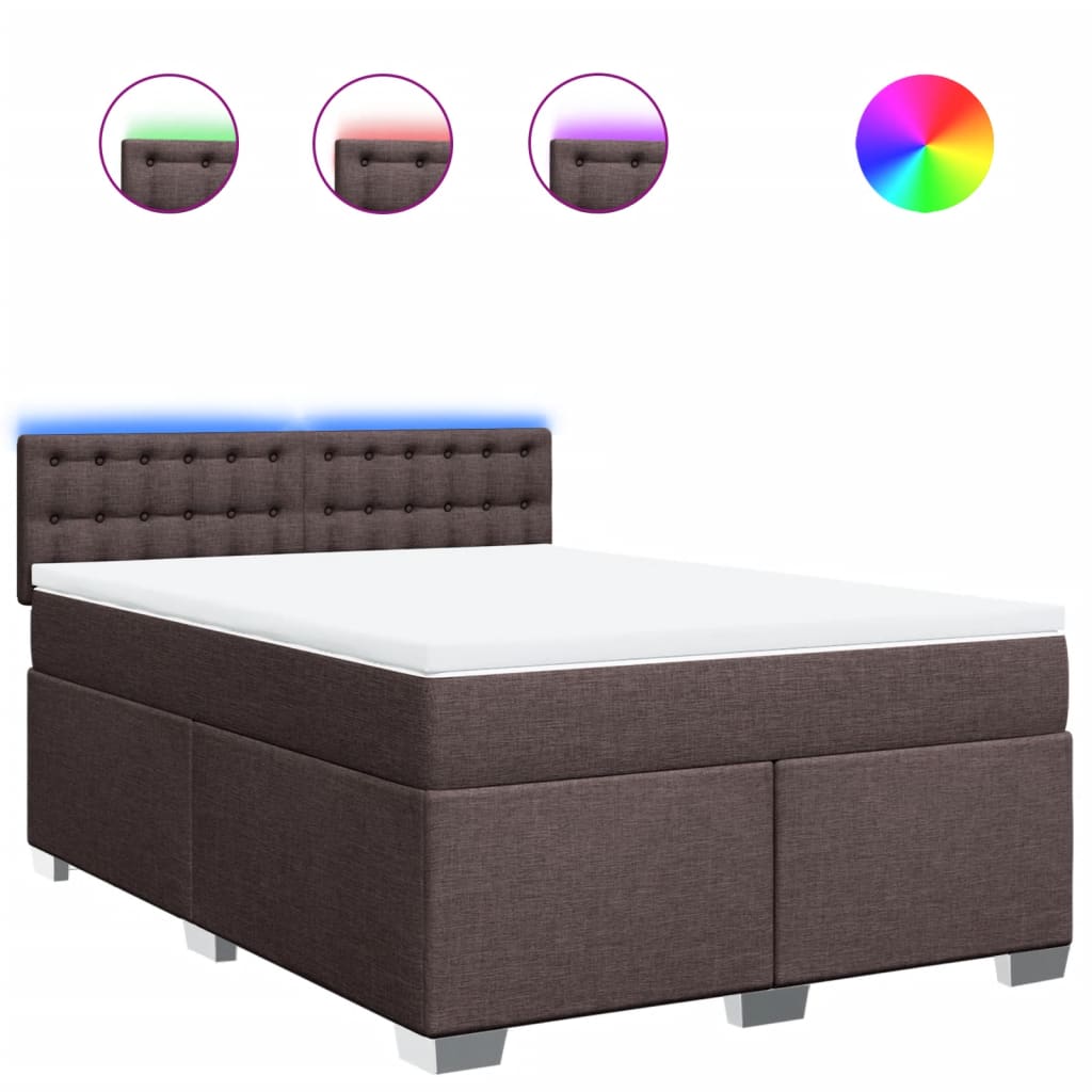 vidaXL Box spring postel s matrací tmavě hnědá 160x200 cm textil