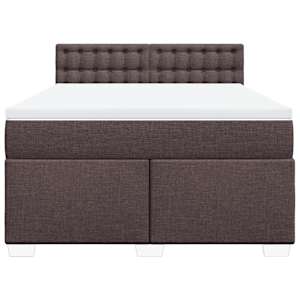 Box spring postel s matrací tmavě hnědá 160x200 cm textil - obrázek 6