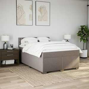 Box spring postel s matrací taupe 160x200 cm textil - obrázek 4