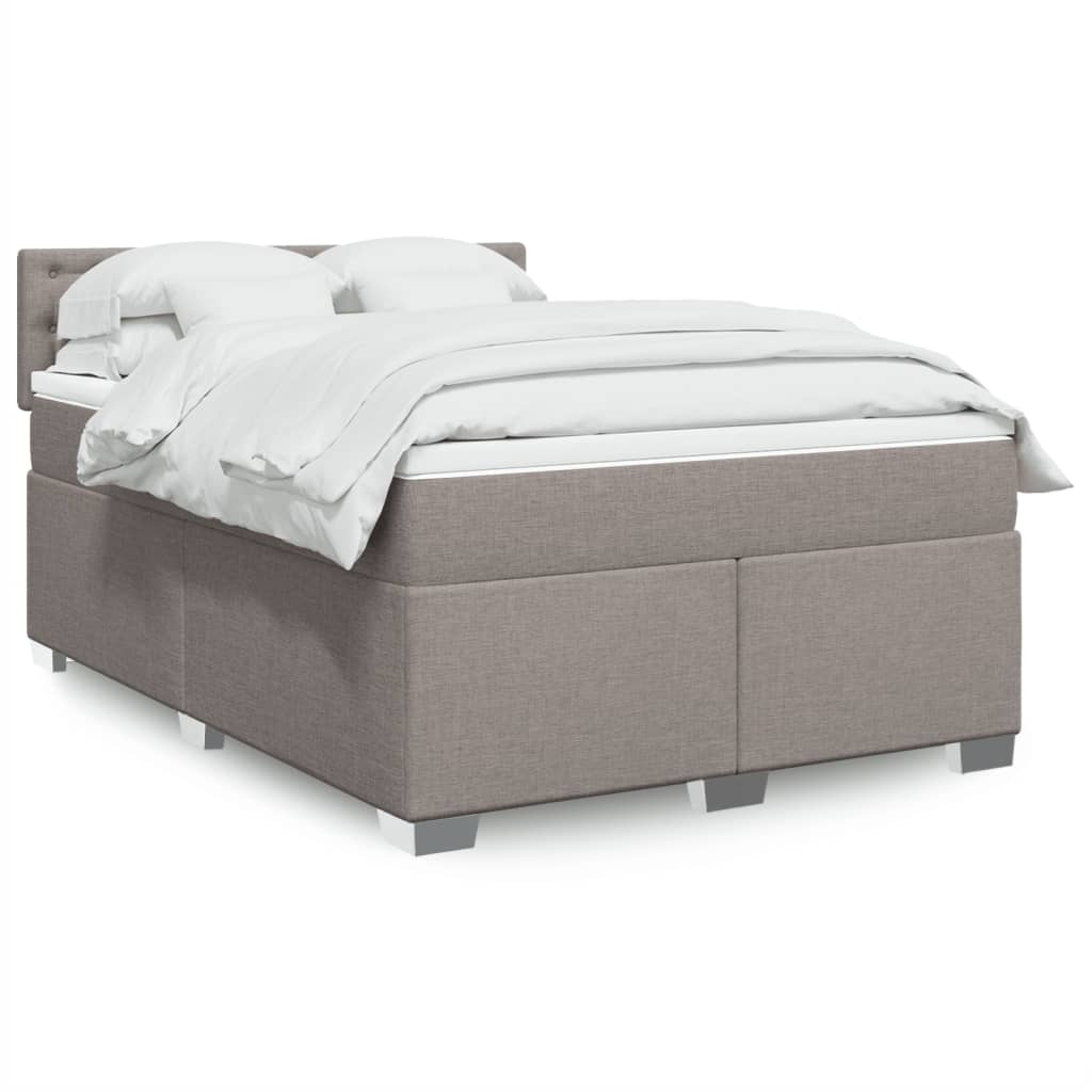 Boxspringbett mit Matratze Taupe 160×200 cm Stoff