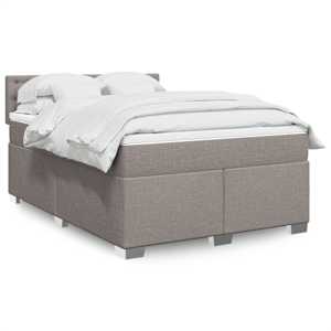 Box spring postelja z vzmetnico taupe 160x200 cm blago