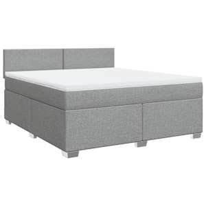 Box spring postel s matrací světle šedá 180 x 200 cm textil - obrázek 3