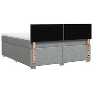 Box spring postel s matrací světle šedá 180 x 200 cm textil - obrázek 12