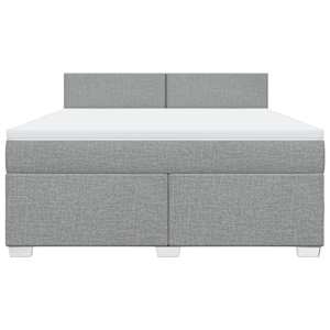 Box spring postel s matrací světle šedá 180 x 200 cm textil - obrázek 6