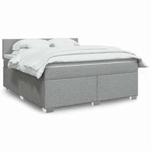Box spring postel s matrací světle šedá 180 x 200 cm textil - obrázek 1