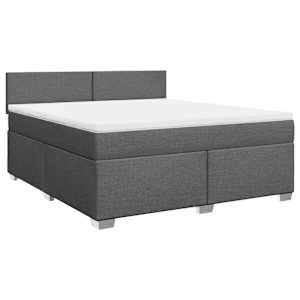Box spring postel s matrací tmavě šedá 180x200 cm textil - obrázek 3