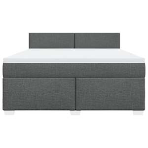 Box spring postel s matrací tmavě šedá 180x200 cm textil - obrázek 6