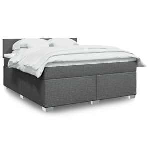 Box spring postel s matrací tmavě šedá 180x200 cm textil - obrázek 1