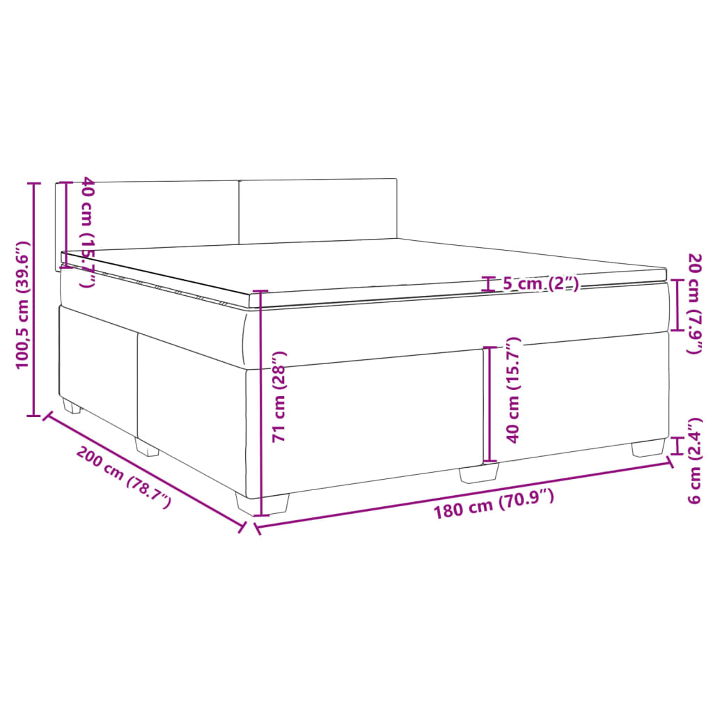Box spring postel s matrací černá 180x200 cm textil - obrázek 18