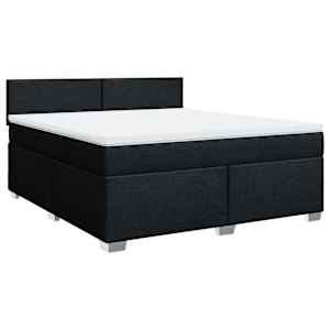 Box spring postel s matrací černá 180x200 cm textil - obrázek 3