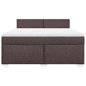 Box spring postel s matrací tmavě hnědá 180x200 cm textil - obrázek 6