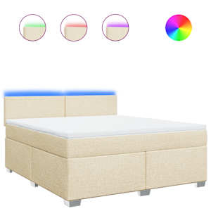 Box spring postel s matrací krémová 180x200 cm textil - obrázek 2