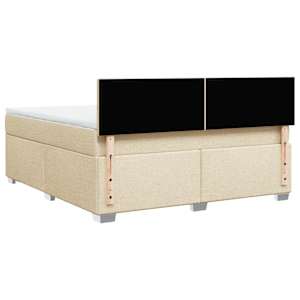 Box spring postel s matrací krémová 180x200 cm textil - obrázek 12